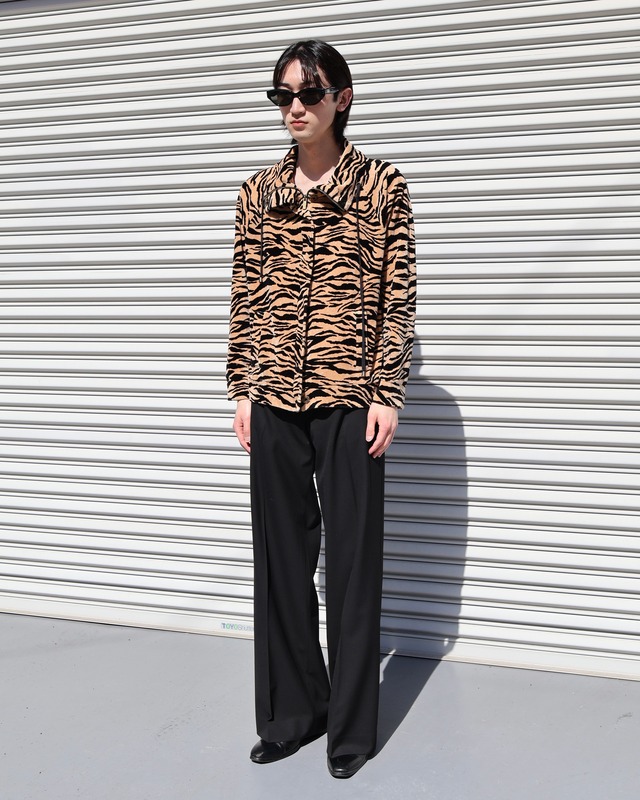 High neck leopard blouson