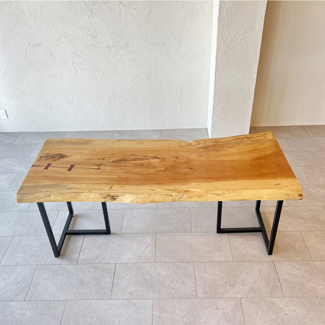 栃 一枚板 ダイニング テーブル カウンター 楠 白栃 座卓  