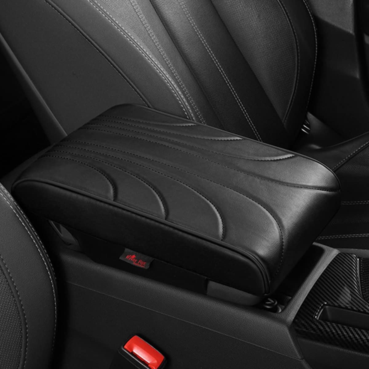 UNIQOCK 車 アームレストクッション 基本車の肘掛け 車の装飾アクセサリー 腕の疲れを和らげ 手置きクッション アームレスト コンソールボックスパッド アームレストパッド ソフトカバーパッド 肘置きカバー 簡単取り付け 傷防止保護 汎用(Black)
