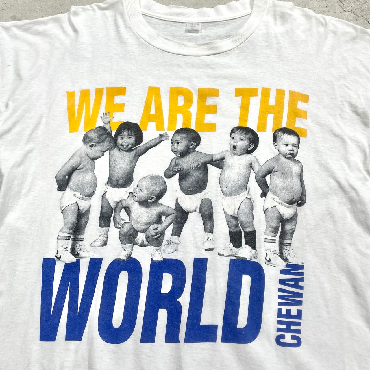 80年代~90年代 WE ARE THE WORLD プリントTシャツ メンズXL相当 古着