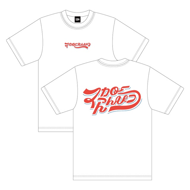 ベースボールスタイルなロゴ Tシャツ / ホワイトレッド