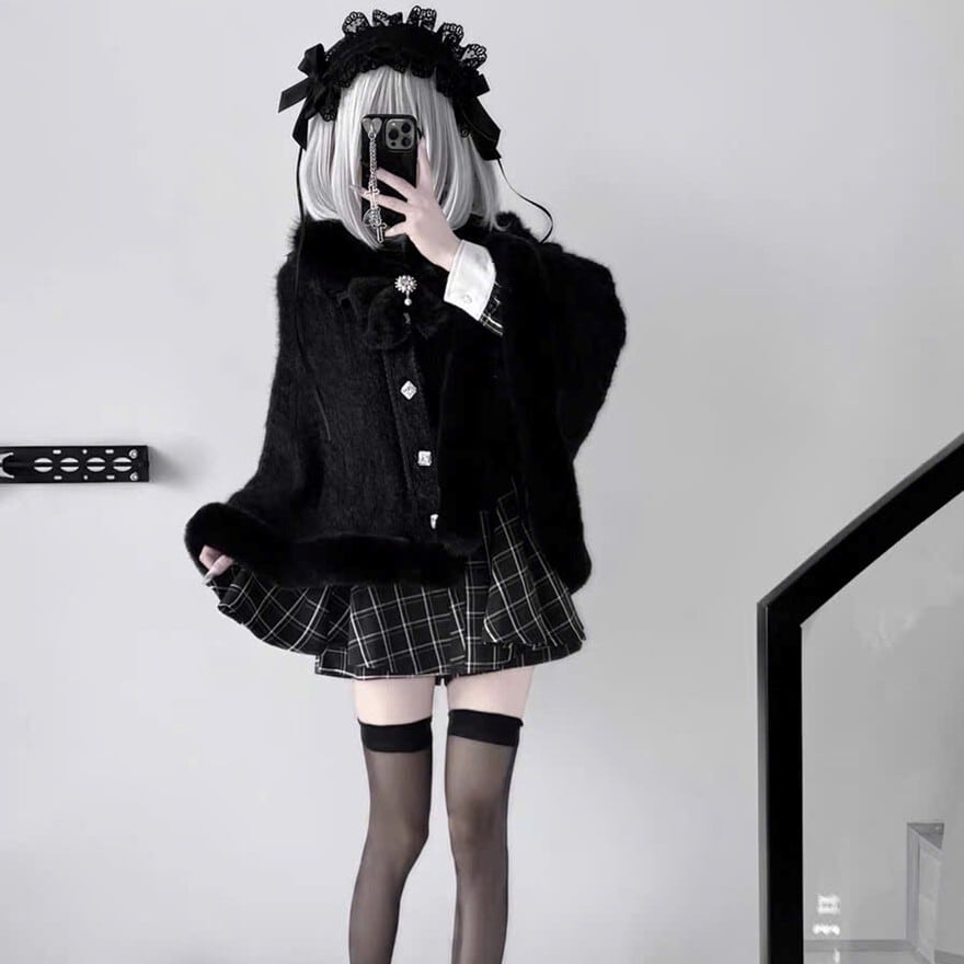 量産型ロリィタ ふわふわ ケープ コート 冬の恋人 双子コーデ