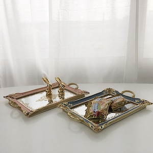 vintage antique mirror tray 2 colors / ヴィンテージ アンティーク ミラー トレー