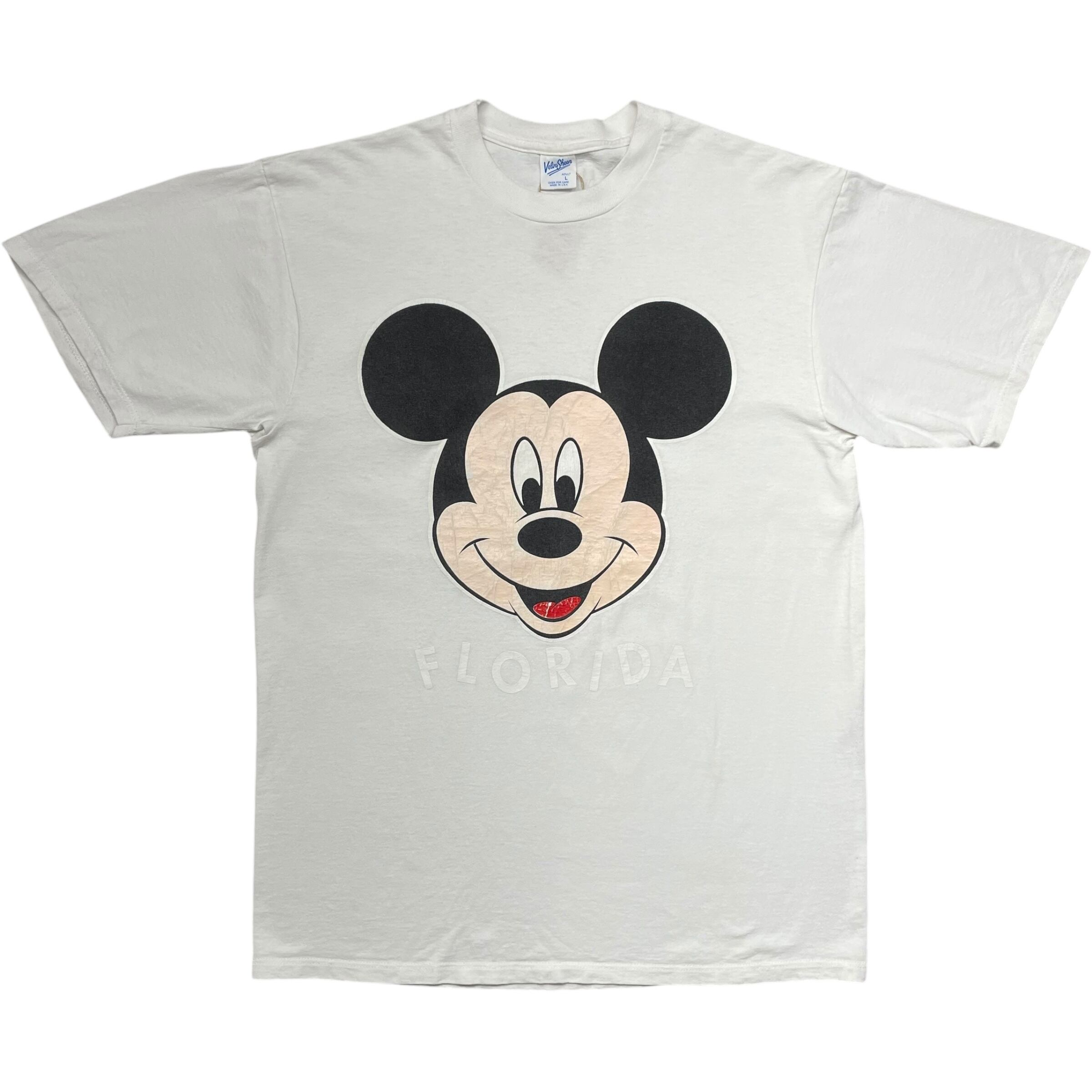 《L》Velva Sheen ベルバシーン プリントTシャツ ディズニー フロリダミッキーマウス ホワイト 80年代〜 USA製 no.6789