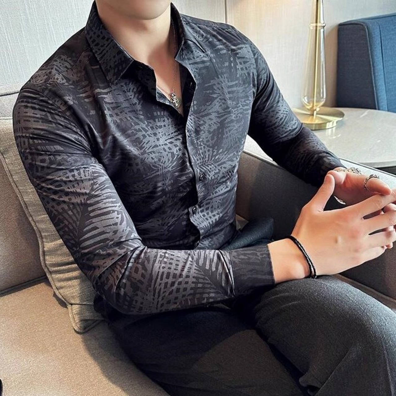 slim business casual shirt tops 00193