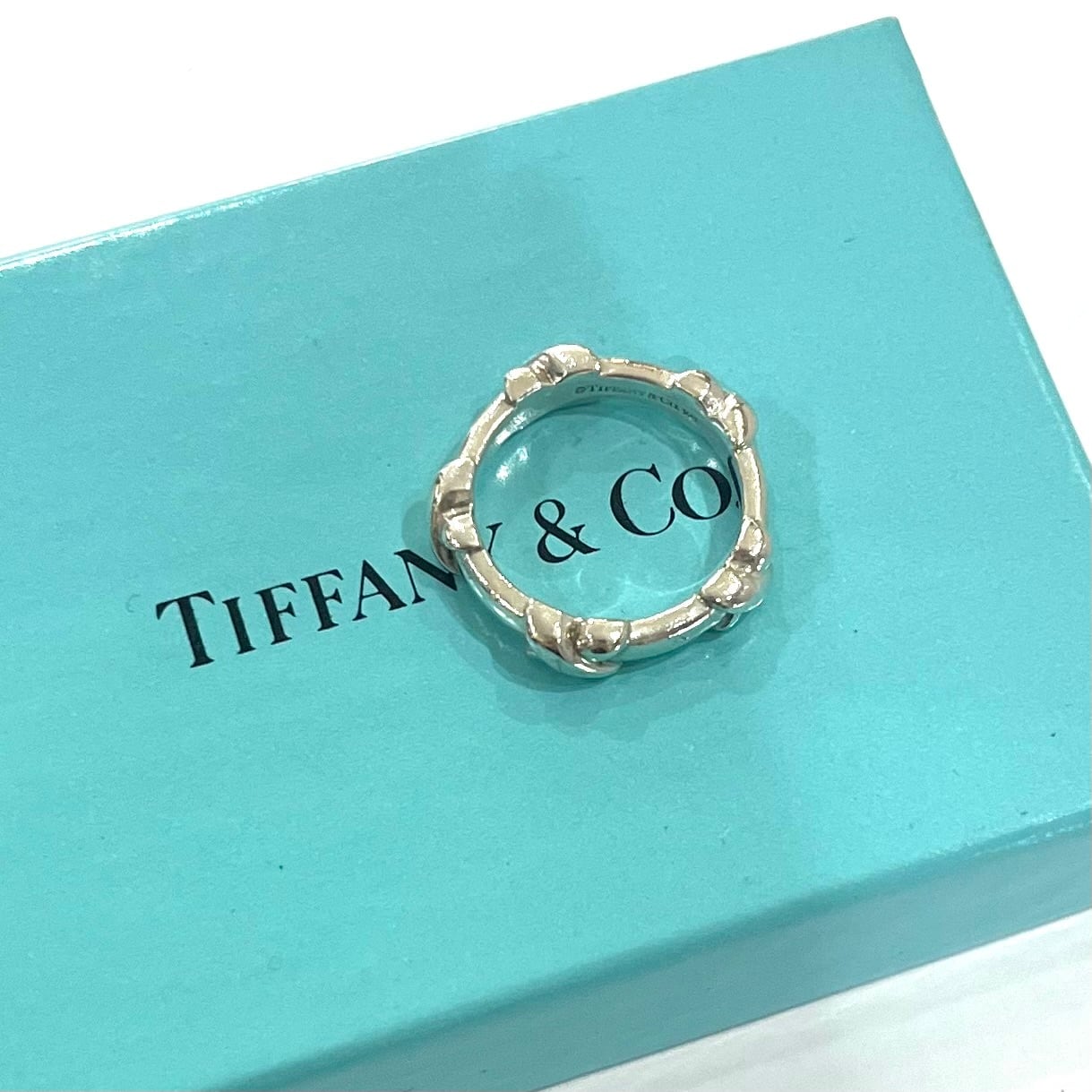 TIFFANY&CO.】【8号 】2043 5 シグネチャークロスリングシルバー925／X
