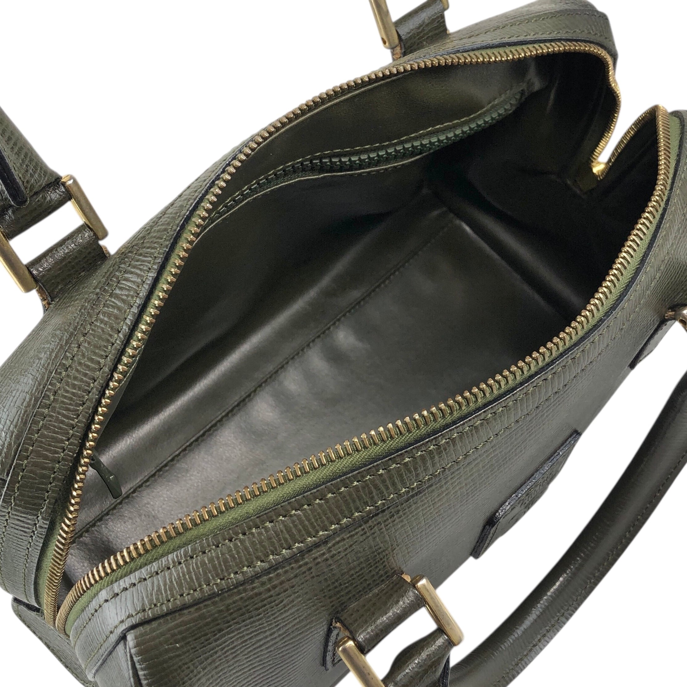CELINE セリーヌ ショルダーバッグ グリーン ブラゾン型押し レザー