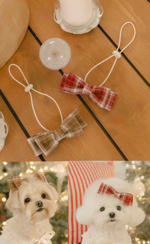 予約再販　Holly Cottage Ribbon Hairband (2 colors)　韓国犬服