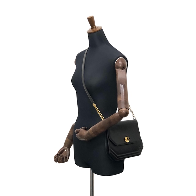 Christian Dior クリスチャン ディオール ショルダーバッグ ブラック CDロゴ レザー チェーン vintage ヴィンテージ オールド n5ndi6
