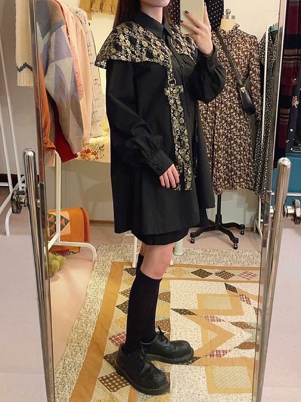 original : spark ribbon shirt mini one-piece