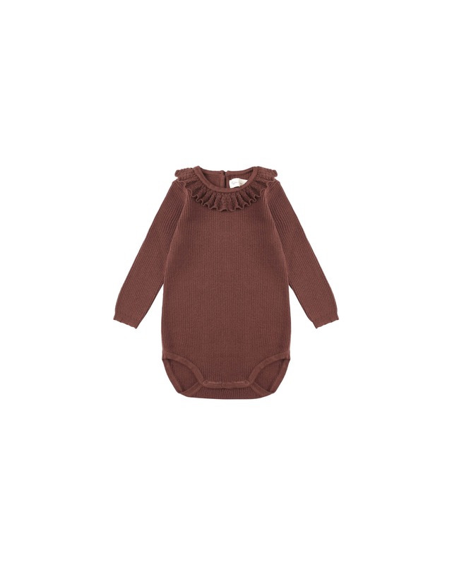 【Rylee+Cru】RUFFLE COLLAR  BODYSUIT/ BURGUNDY
