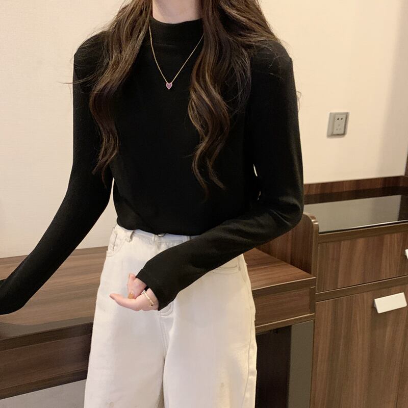 ブラックカラーシャツ オータムウィンタートップス スタイル ロング スプリング 春物 秋物 冬物 試着室55045749848