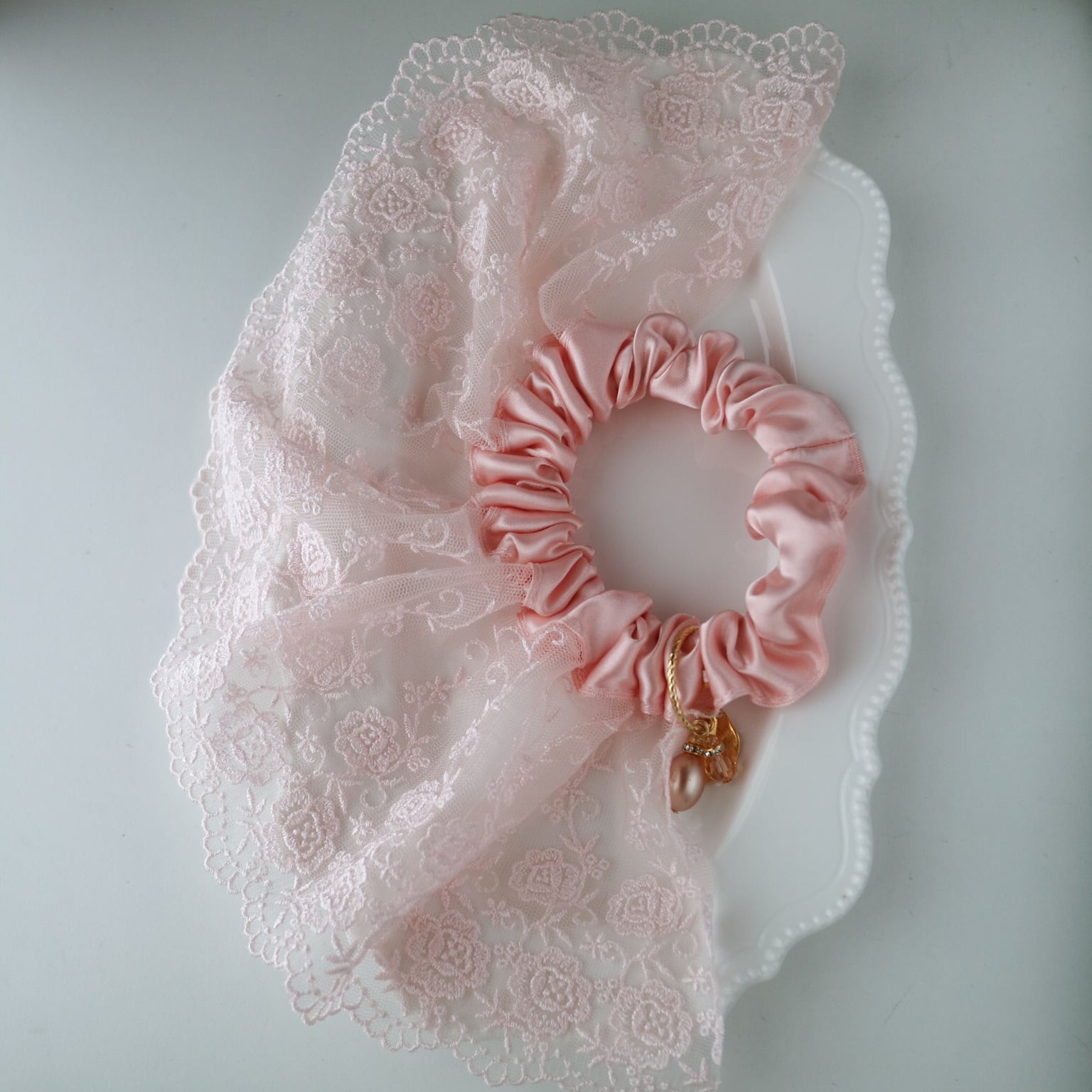 Pêche Rosé（ペッシュ・ロゼ）レースハーフシュシュ｜レースガーデンコレクション