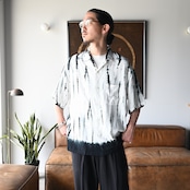 KUON / Arimatsu Shibori Camp Collar Shirt