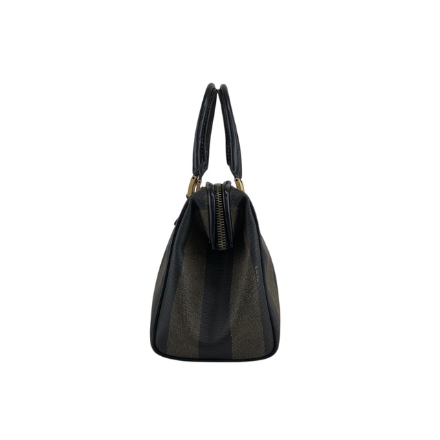 FENDI フェンディ ペカン柄 ハンドバッグ ブラウン　ブラック PVC レザー 2way ミニボストン vintage ヴィンテージ オールド gyzceb