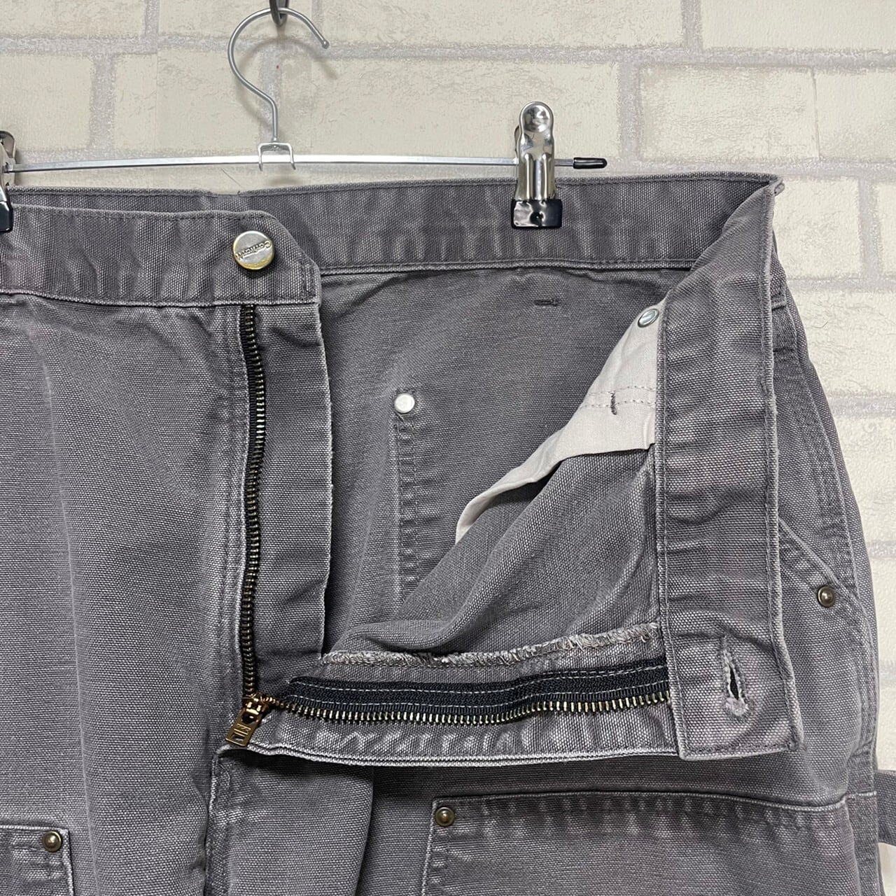 W38×L32】【ダブルニー】Carhartt ペインターパンツ コットン100% 革 