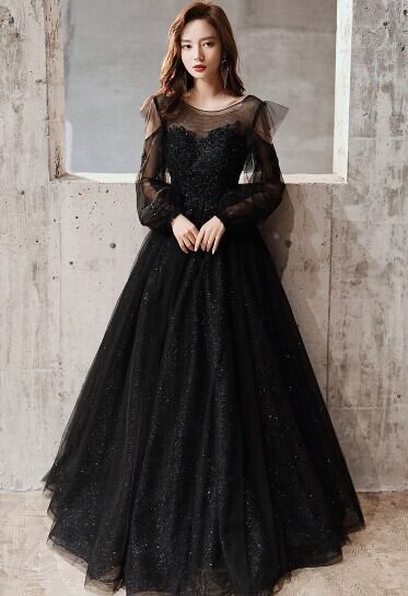 美品！ パーティードレス 黒 ロング エレガント 優雅なシルエット 細  