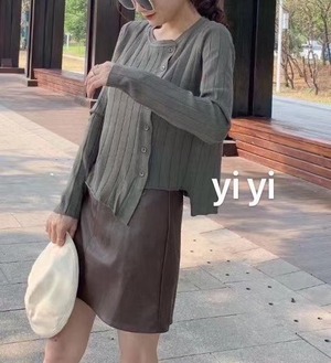 アシンメトリー　変形カーディガン　AJ111-536