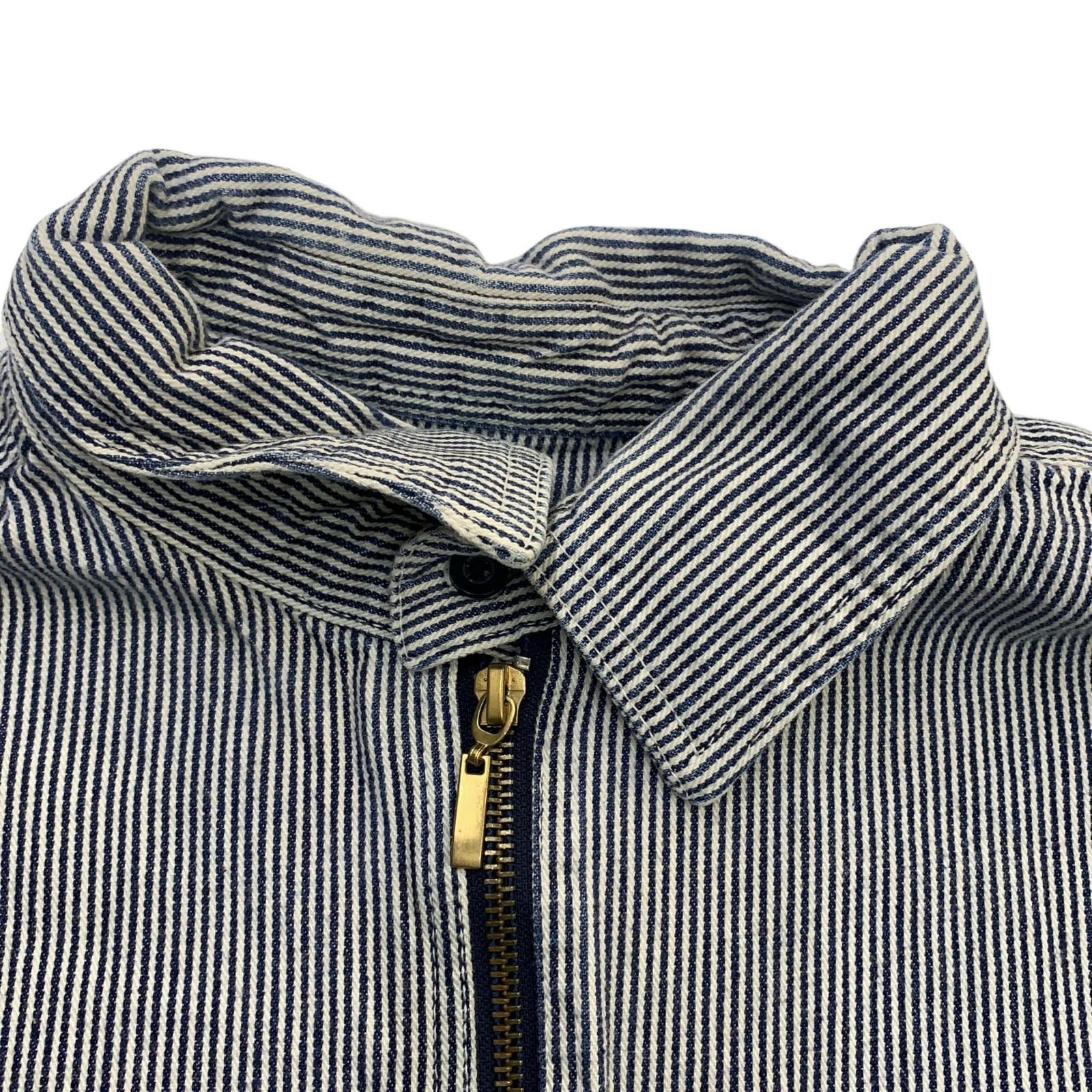 KEY ヒッコリーストライプシャツ ハーフジップ グレー | 古着屋 EAGLEBASE