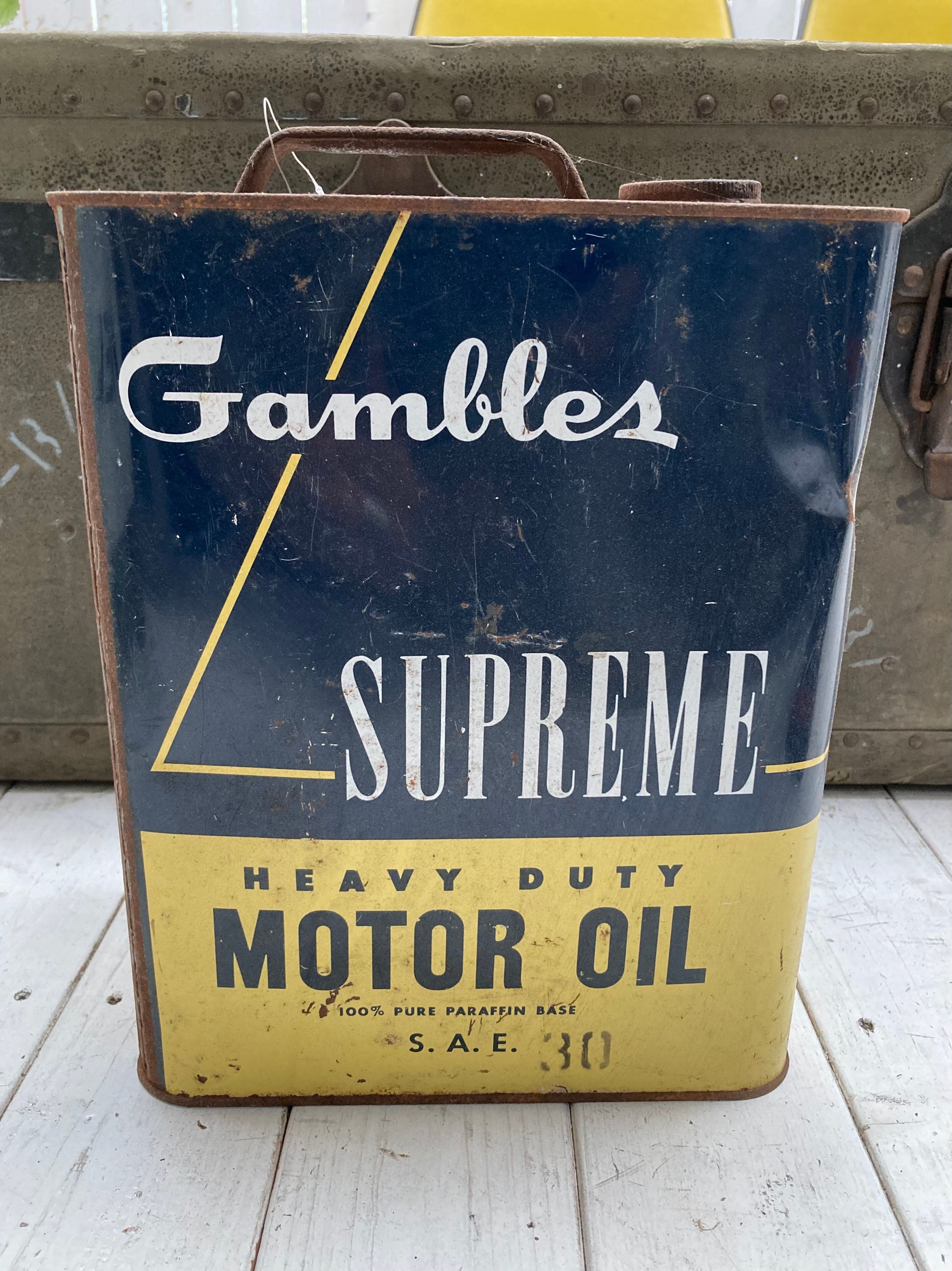 50s VINTAGE MOTOR OIL CAN (beady antiques)