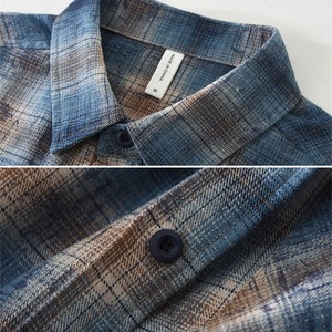 【M-3XL】Washed Check Long Sleeve Shirt / ウォッシュ チェック 長袖 シャツ