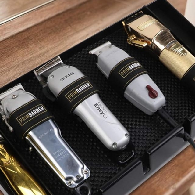 【WAHLにはコレ】PRIM BARBERクリッパーグリップ3個セット　ブラックｘゴールド