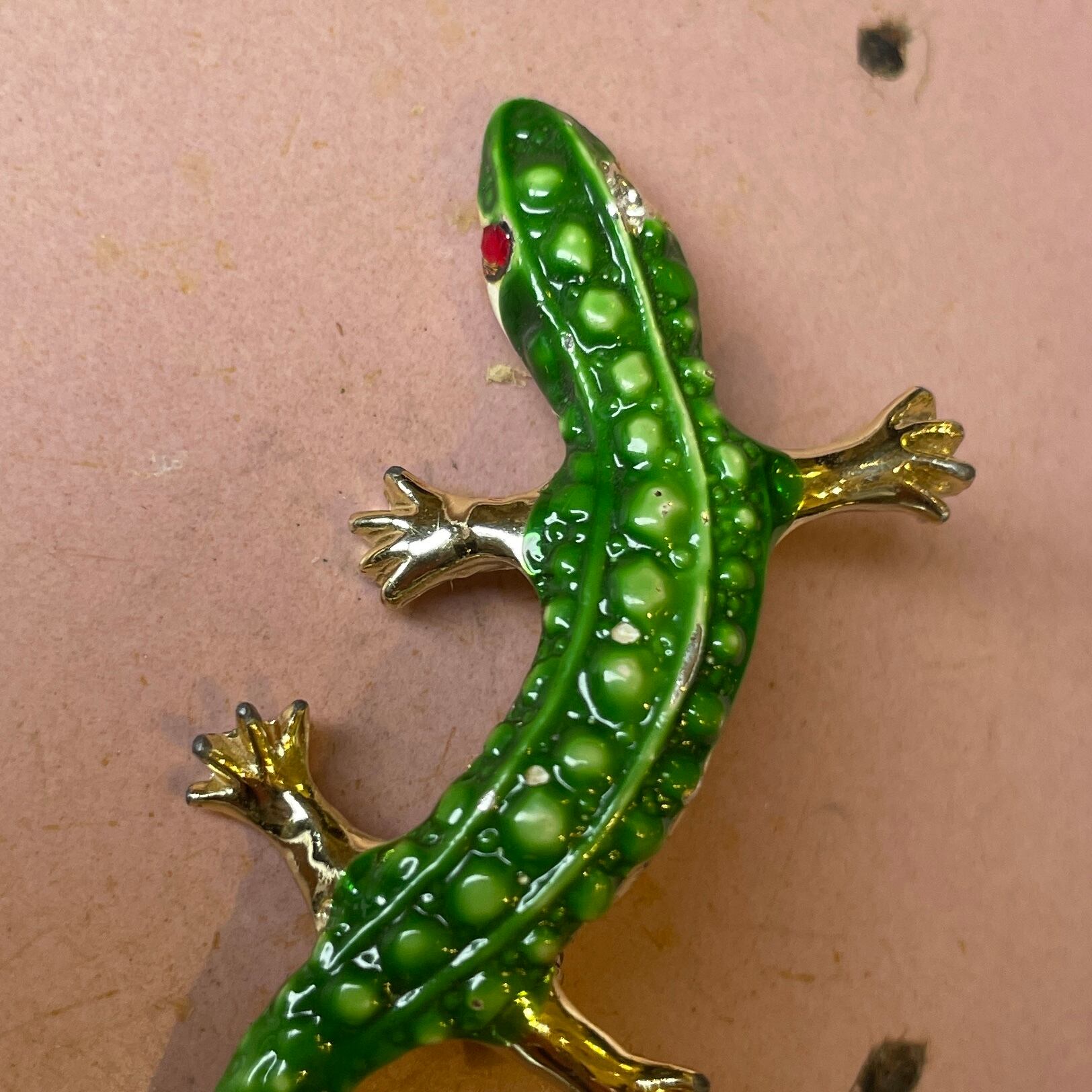トカゲ ブローチ グリーン ヴィンテージ アクセサリー トカゲ ブローチ グリーン ヴィンテージ アクセサリー