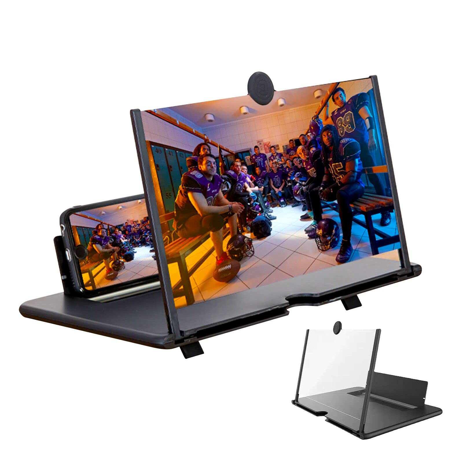 【数量限り】10インチ スクリーンアンプ スマホ拡大鏡スタンド HD 3-4倍 3D 携帯 スクリーン拡大器 携帯電話スクリーンアンプ スタンド折り畳み式 自由回転 携帯便利 軽量 多機能調節可能 スマホ & タブレット スマホ 拡大鏡 スクリーン