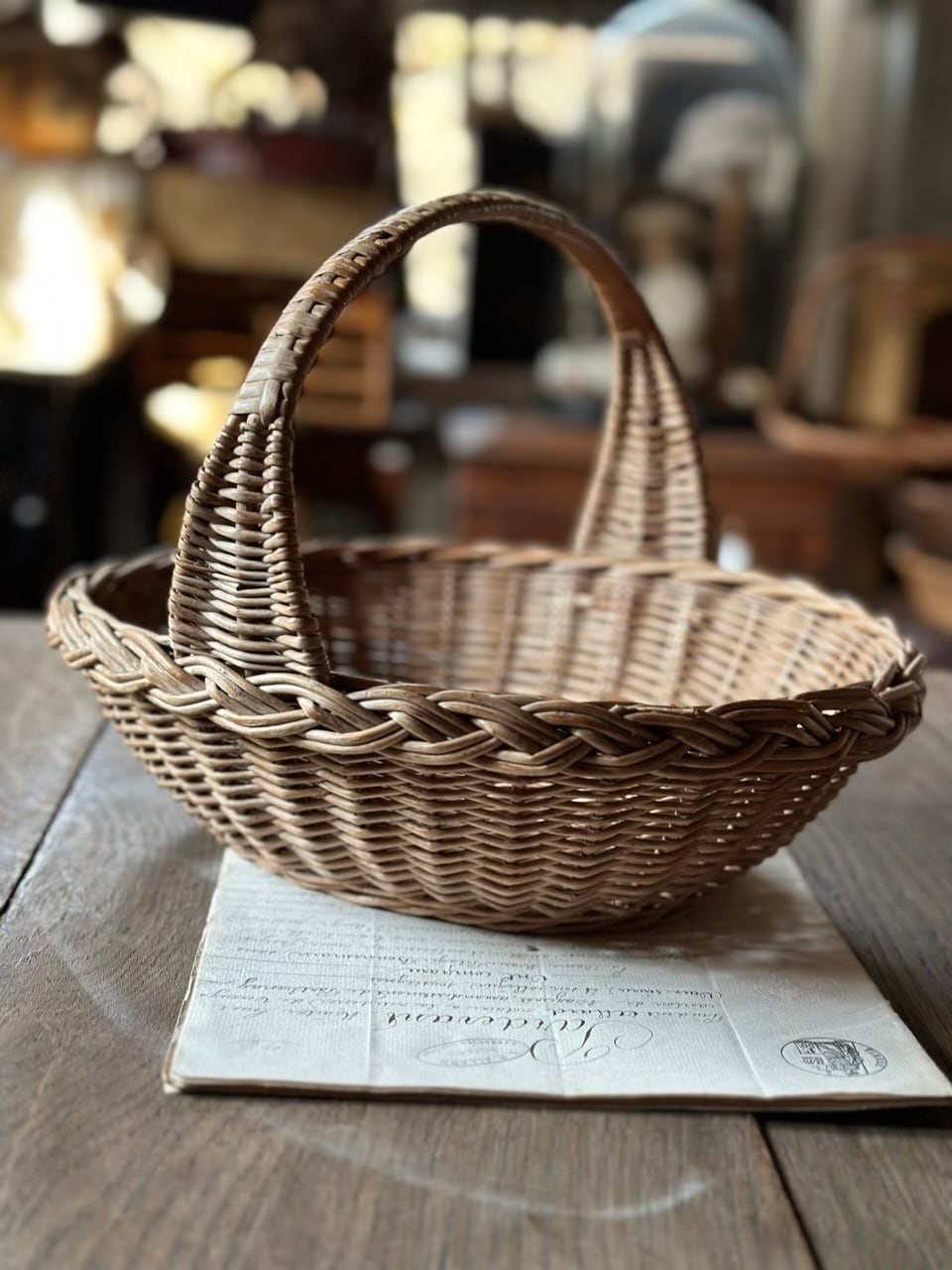 ラタン製 マルシェバスケット パニエ | Brocante de La Cocotte