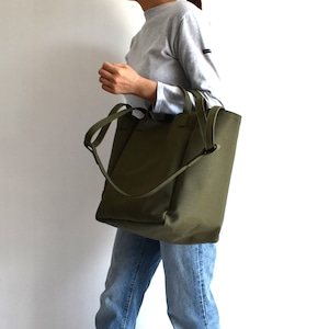 DROP2 SHOULDER TOTE BAG (オリーブ/カーキ)