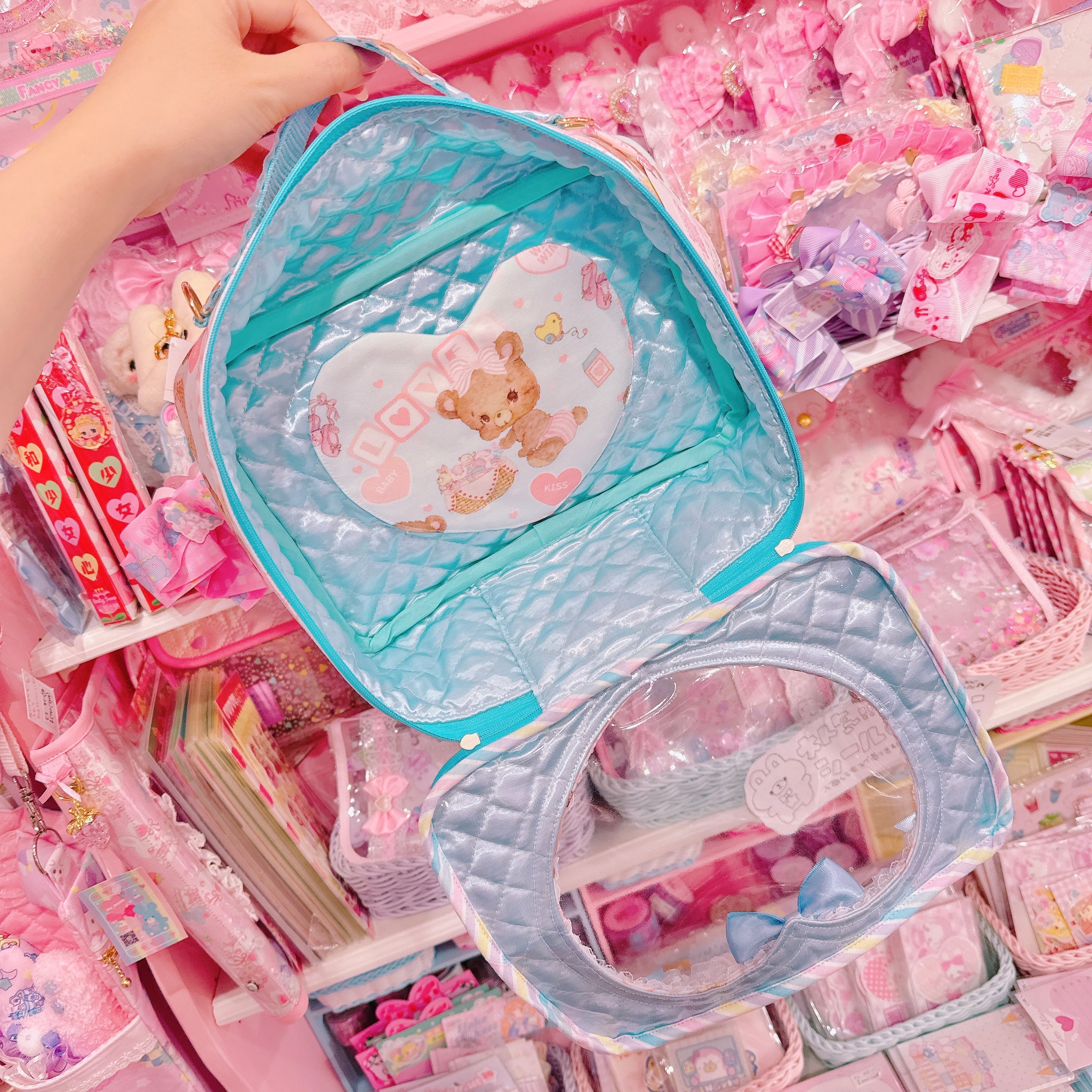 ♡オーダー商品♡【D8】74-10ぬいぐるみ2wayトランクバッグ（ショルダーひも付き）