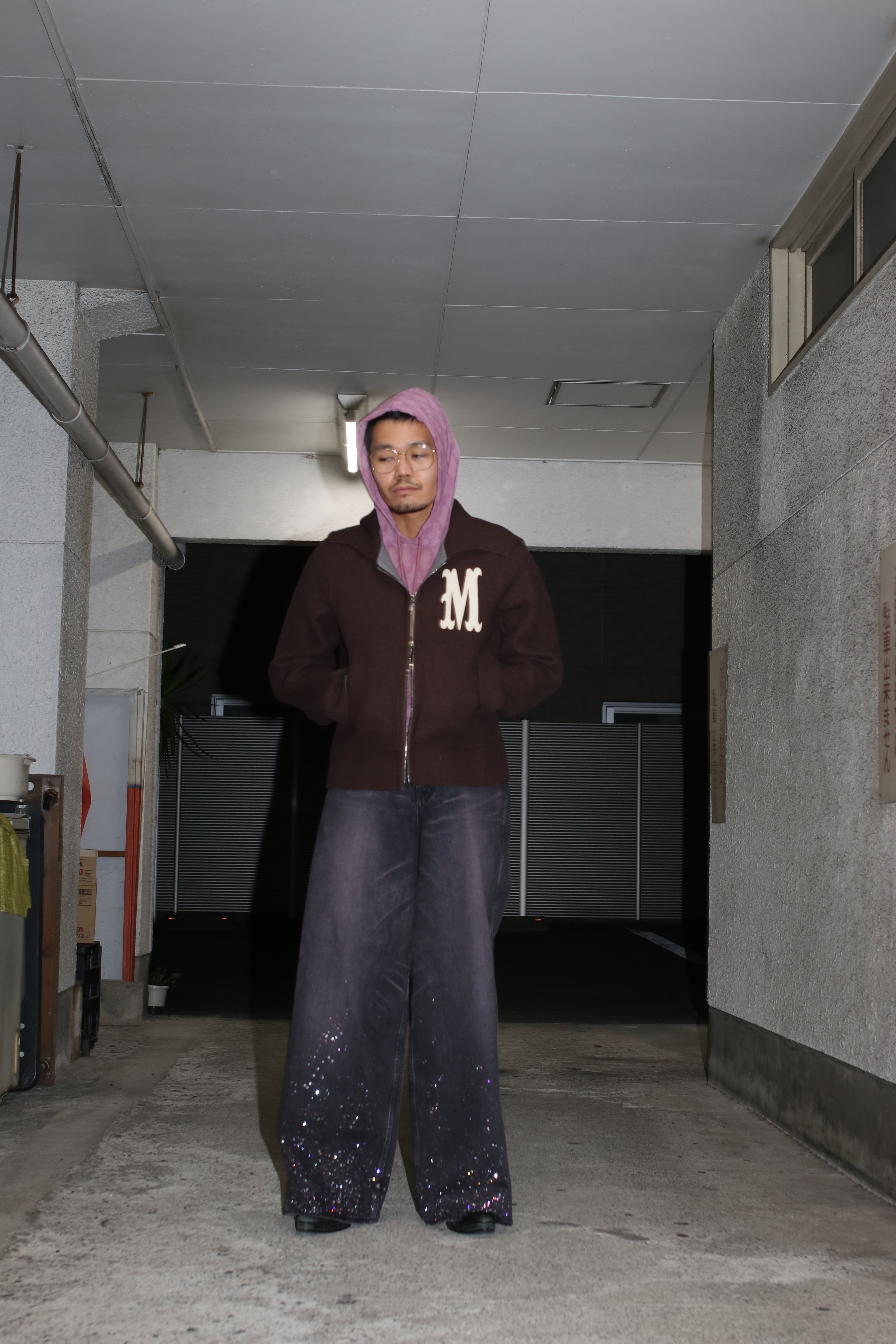 24AW】MASU ”MASU BOYS” STARDUST BAGGY JEANS (BLACK PINK 24AW】MASU ”MASU BOYS” STARDUST BAGGY JEANS (BLACK PINK