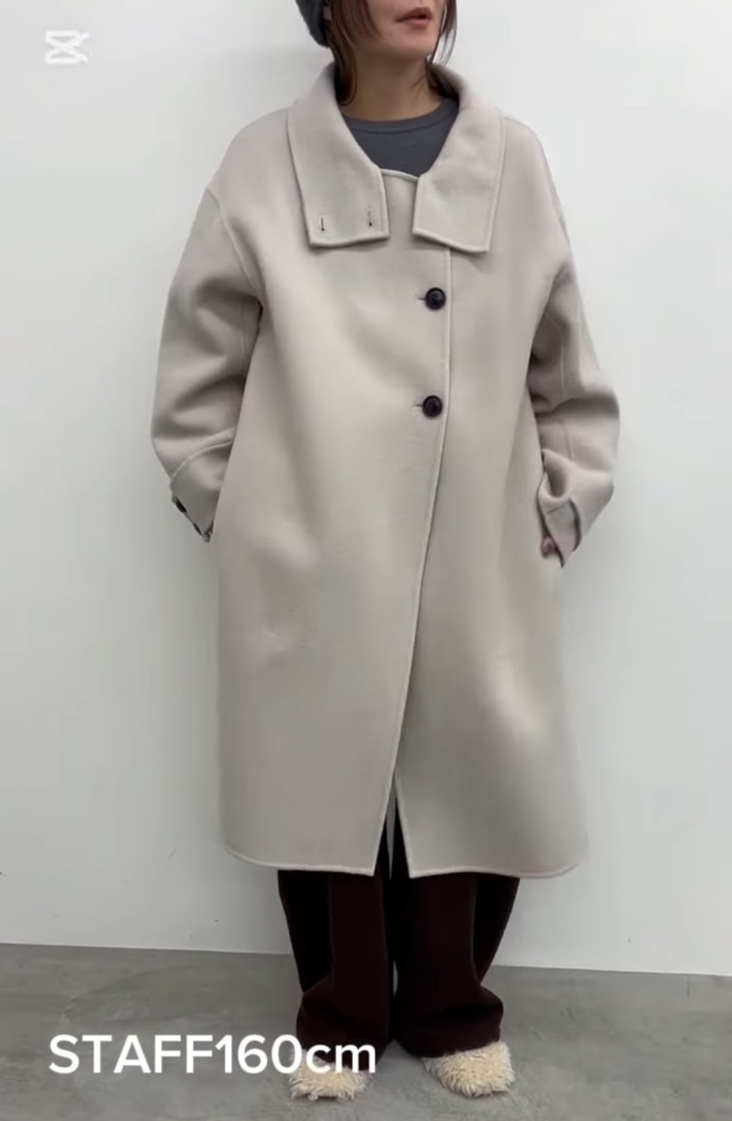 CLOCHE(クロッシェ)】PECOLAMBウールスタンドカラーコート［552-84521