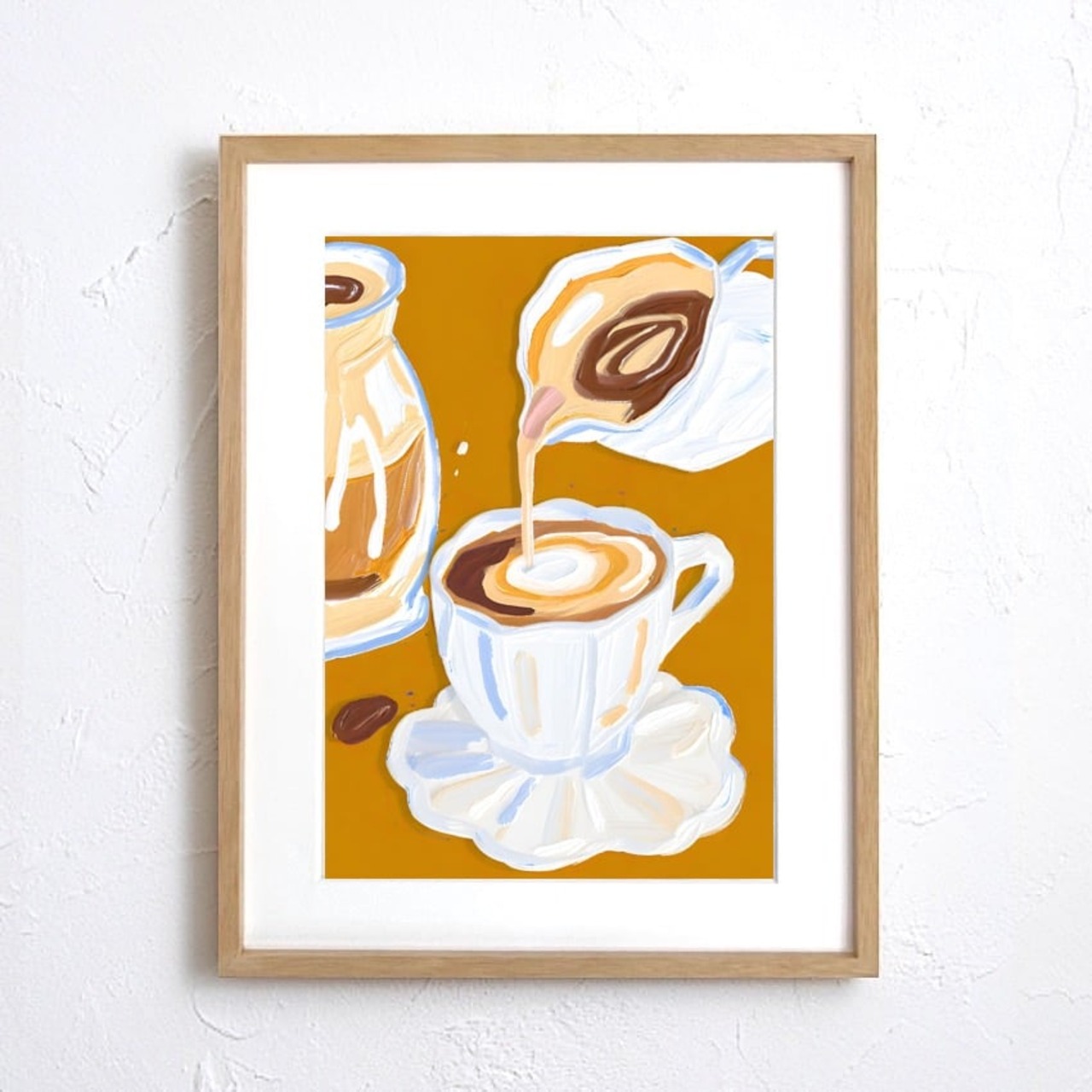 Specialty Coffee｜コーヒーが注がれる瞬間を描くドローイングアート｜カフェ風インテリアに合うおしゃれポスター｜A3ポスター