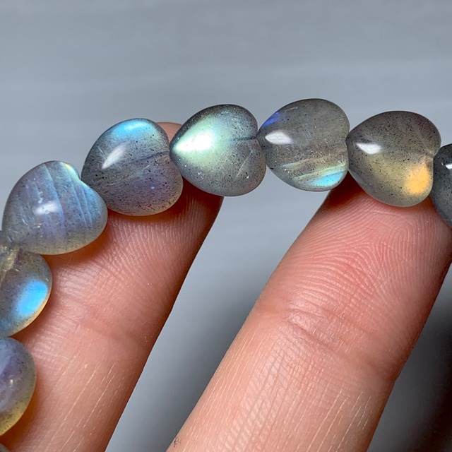 no7.シラーが美しい☆ハート・ラブラドライト ブレスレット