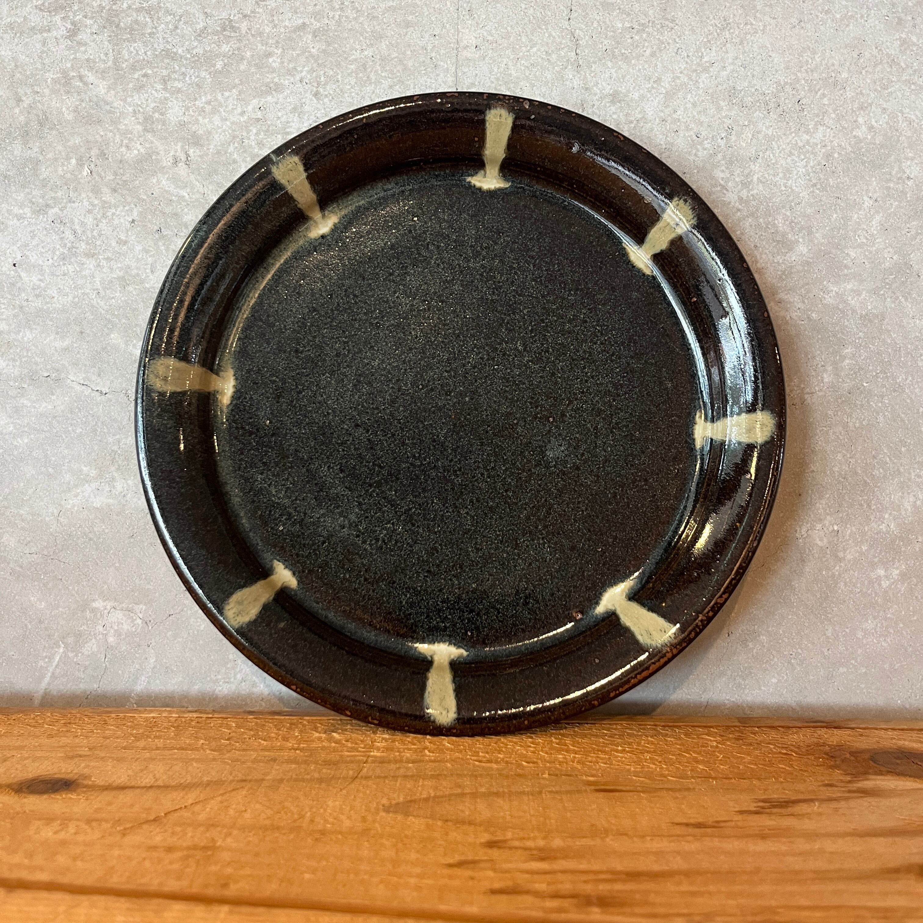 小代本谷ちひろ窯 7寸皿 青小代