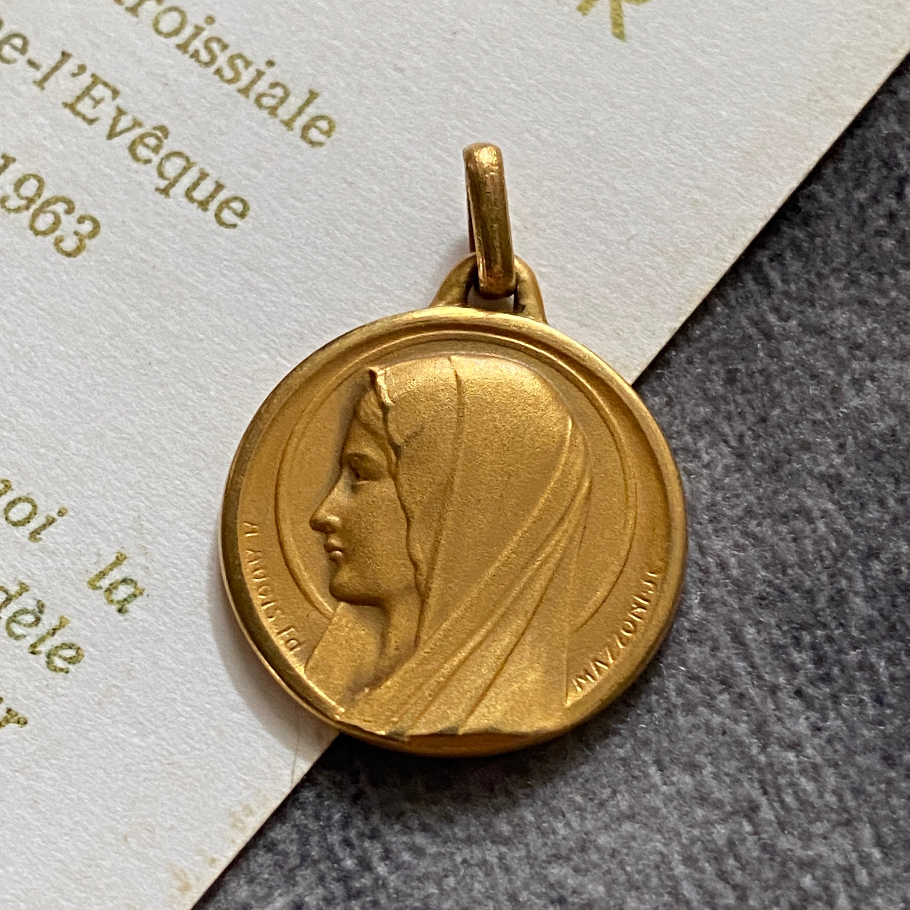 Augis×mazzoni作【祈りの聖母マリア】 | Antique medaille Mary