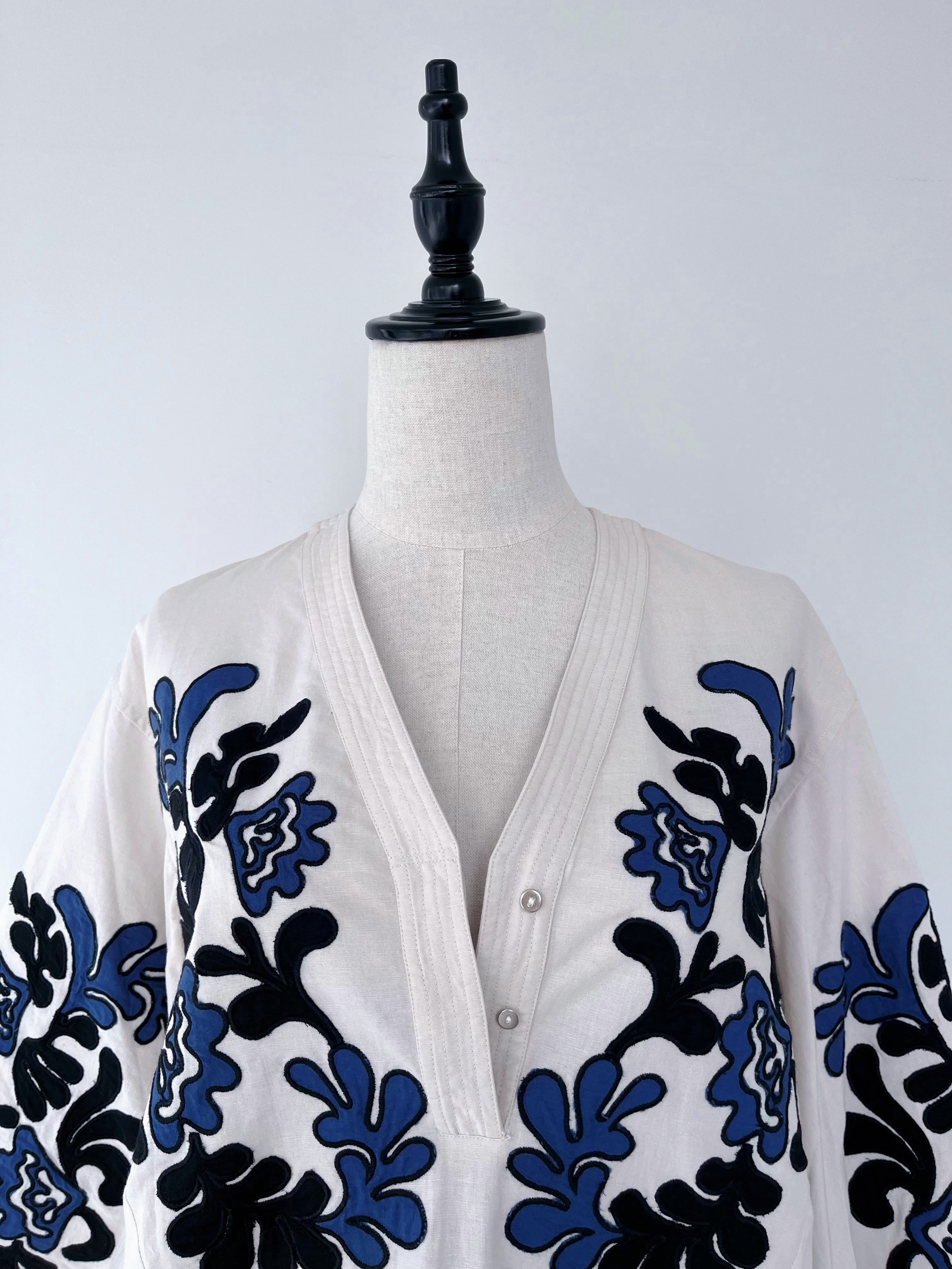 Sara Mallika Cotton Linen Patchwork Embroidery Dress | KOKO