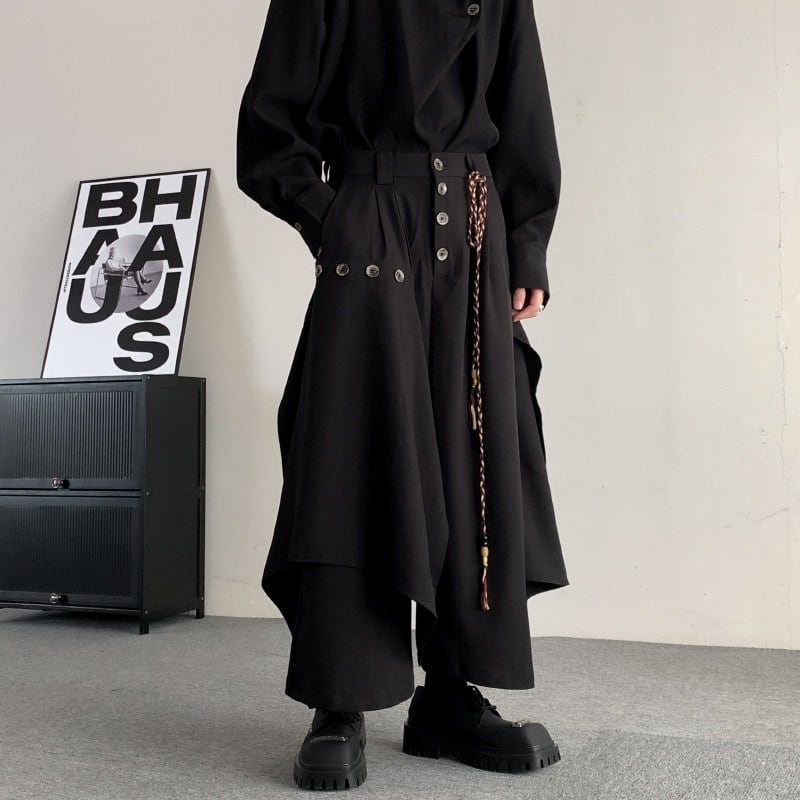 アシンメトリードレープワイドパンツ 1color MPA0180