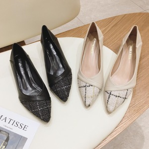 【送料無料】 パンプス ポインテッドトゥ ツイード風 ローヒール 太ヒール 美脚 疲れない 大人可愛い フォーマル シンプル きれいめ OL 春 秋 オフィス 通勤 デート デイリー 女子会 ブラック ベージュ 黒 かわいい おしゃれ レディース 靴 20代 30代 40代