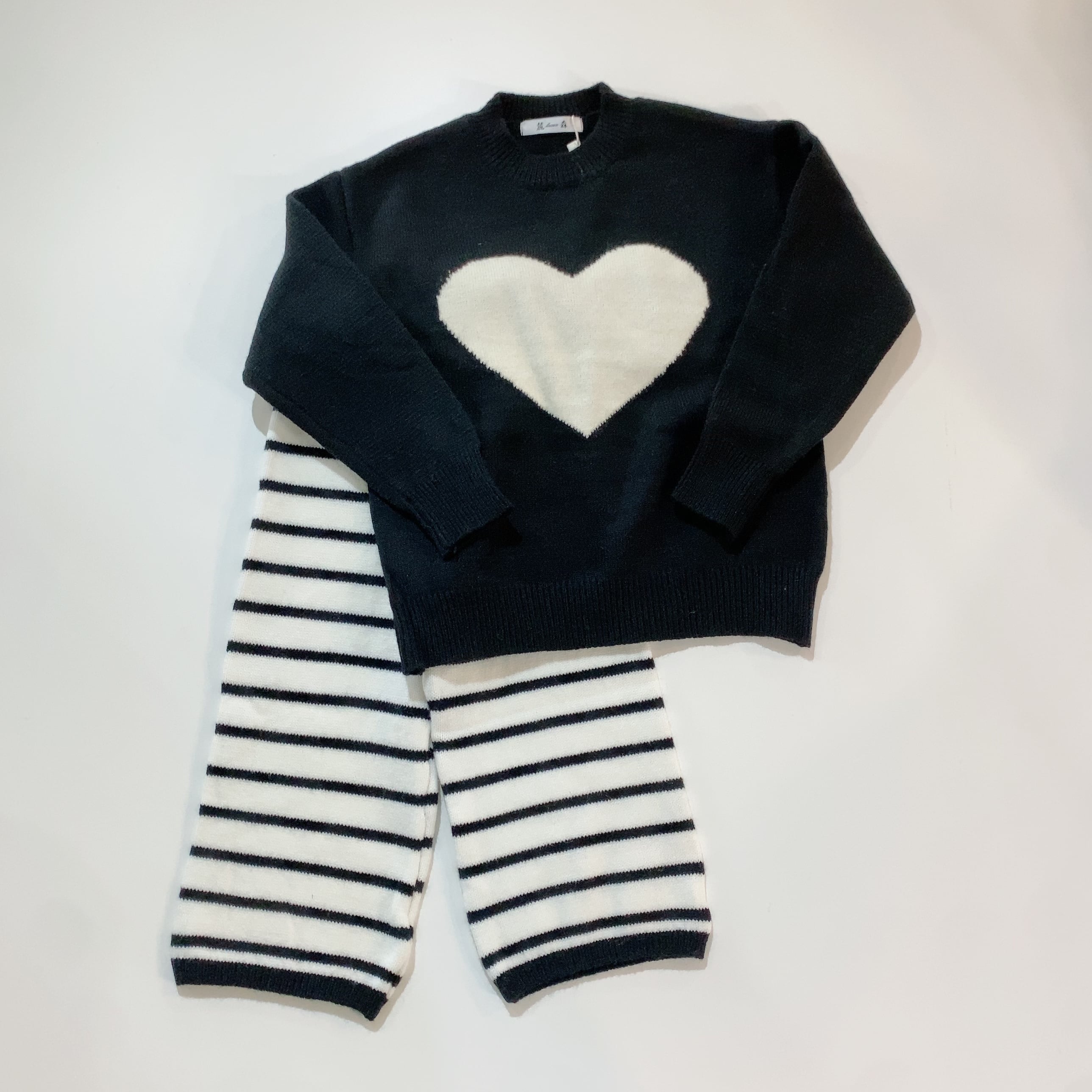 2colorボーダーニットパンツ