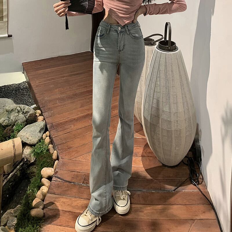 ウェストブルージーンズ オータムスリム薄手カジュアルパンツ 秋物 ガールズファッション58672628622