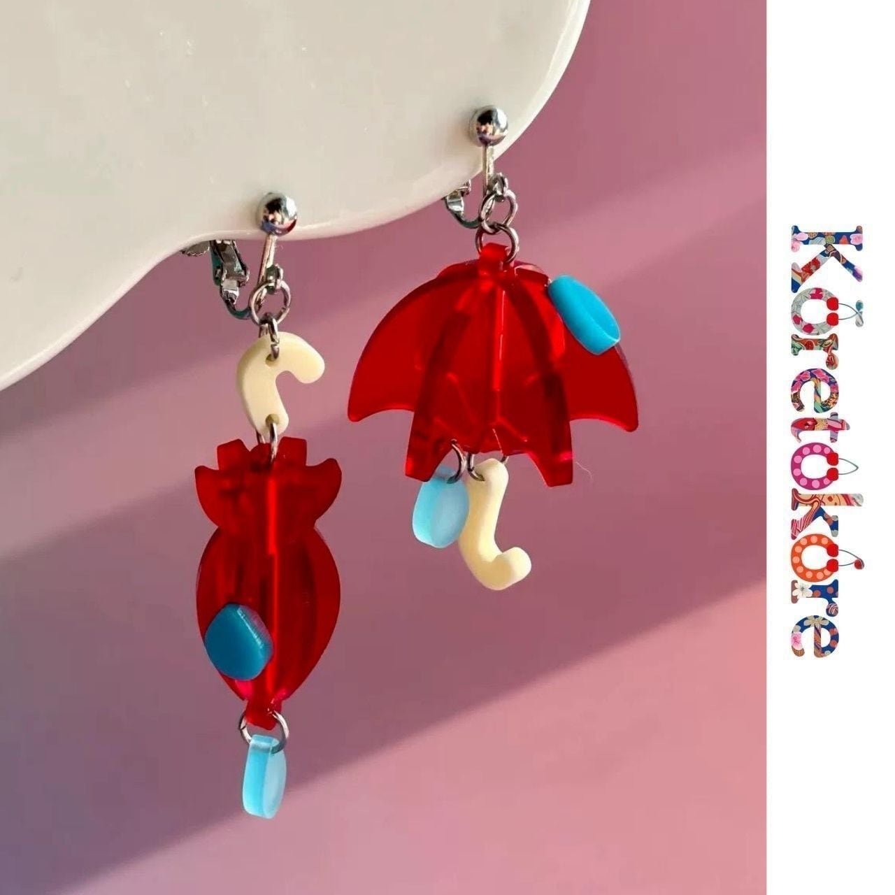 Rainy Umbrella Acrylic Earrings A5047