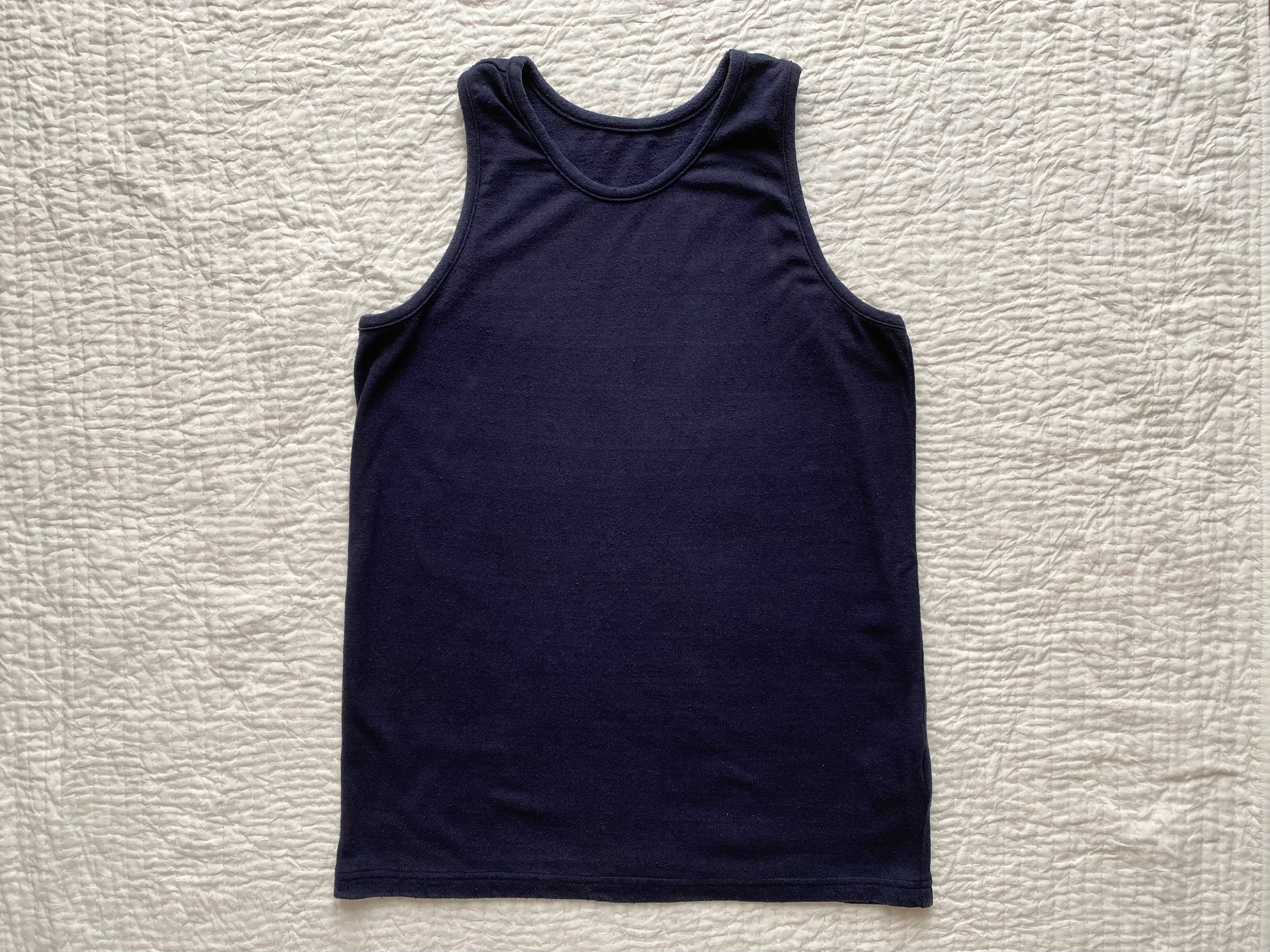 MITTAN 強撚絹紬糸タンクトップ 濃紺 T-46 ユニセックス | Herios