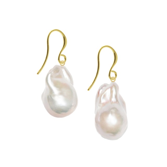 【選べるパール】〈S class〉baroque pearl drop pierce/earring（white）