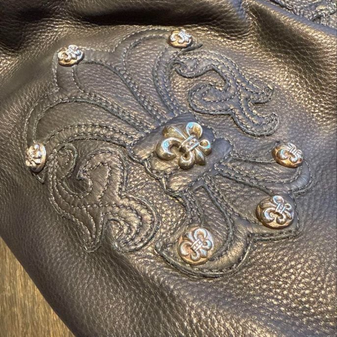 CHROME HEARTS クロムハーツ オールレザーレターマン ジャケット