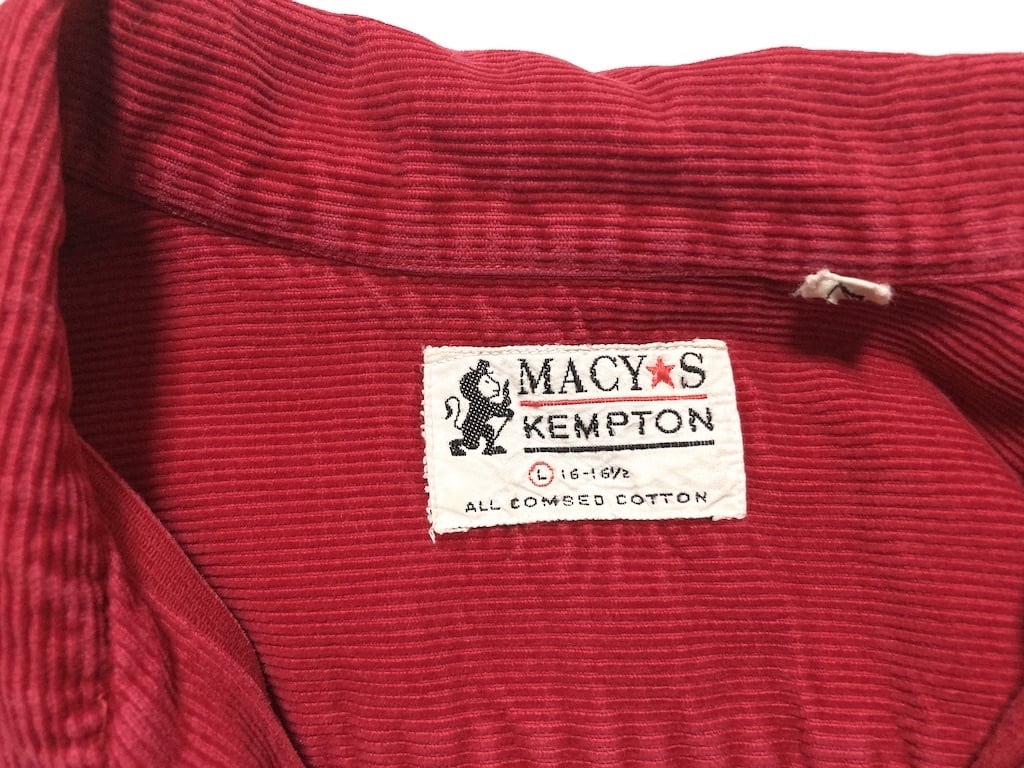 60s　MACY'S　コーデュロイ シャツ