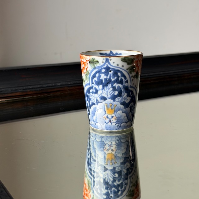 【稲葉カヨ】ちょっと長湯呑み 窓から祝福牡丹福キング唐草