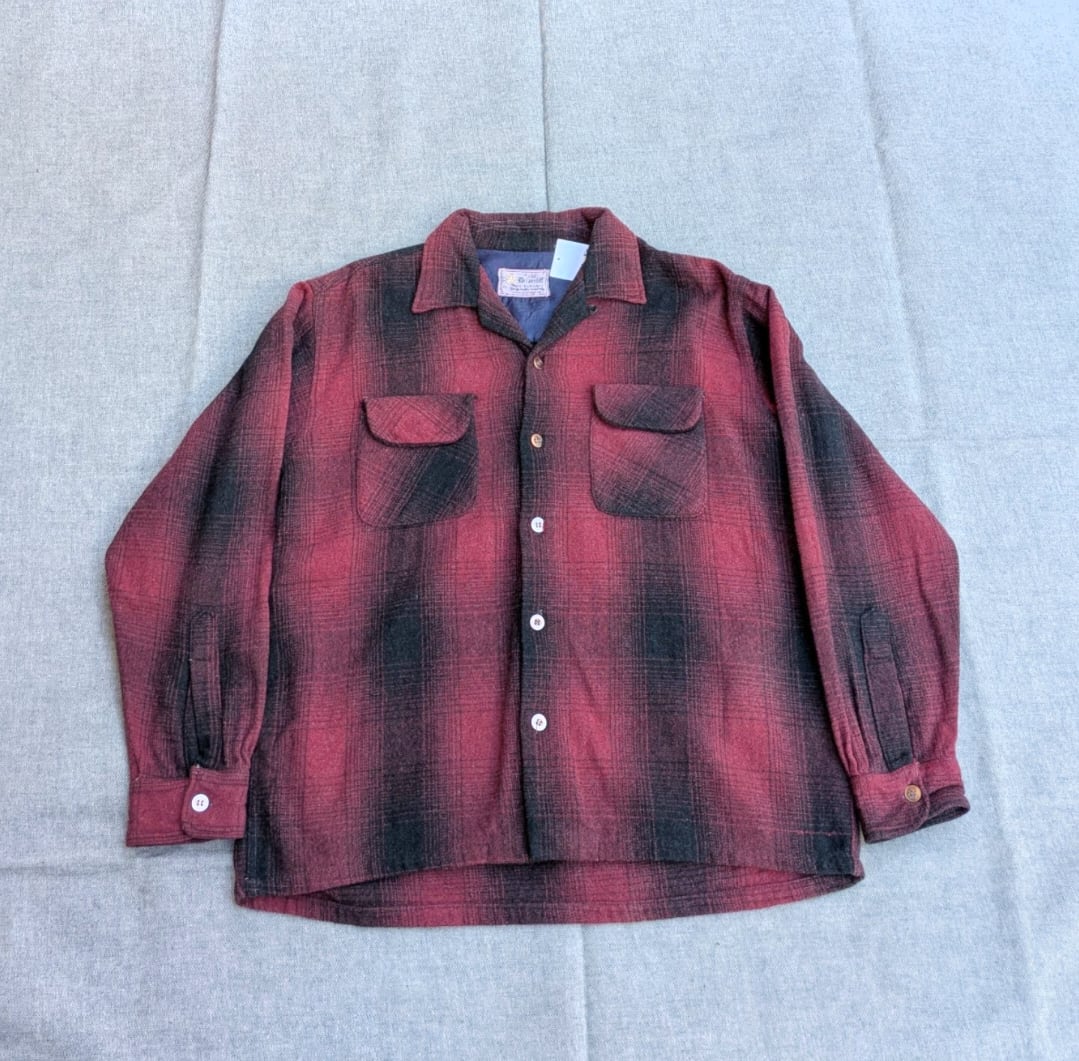 70s briarcliff ombre wool open collar shirt