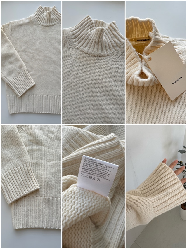 (即納) HAUS / Rendle high neck loose pullover 2color